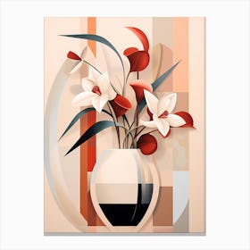 Abstract Flowers In A Vase Canvas Print