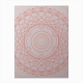 Geometric Abstract Glyph Circle Array in Tomato Red n.0191 Canvas Print