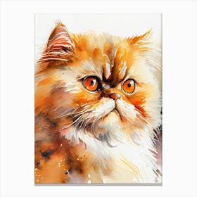 Persian Cat Watercolor Painting animal Canvas Print