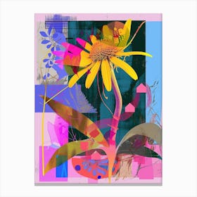 Daisy 3 Neon Flower Collage Canvas Print