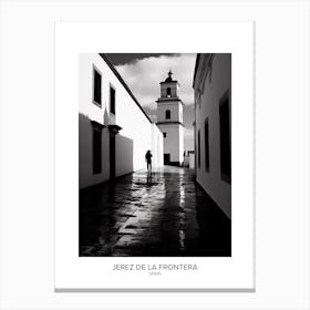 Poster Of Jerez De La Frontera, Spain, Black And White Analogue Photography 3 Canvas Print
