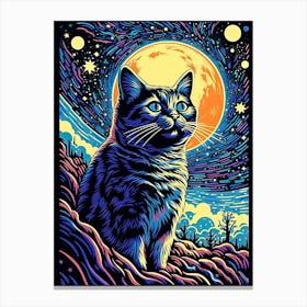 Astral Pawtacle, Psychedelic Cats series Canvas Print