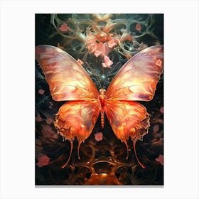 Floral Fantasy Red Butterfly Canvas Print