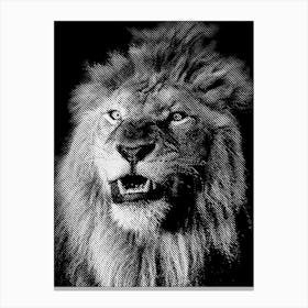 BW Close Up Lion in my Line Illustration Canvas Print