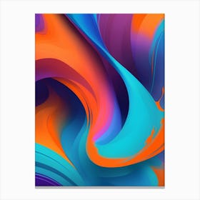 Abstract Colorful Waves Vertical Composition 98 Canvas Print