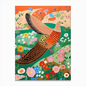 Maximalist Bird Painting Pheasant 3 Canvas Print