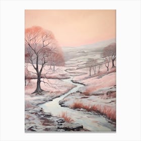 Dreamy Winter Painting Yorkshire Dales National Park England 2 Canvas Print