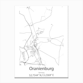 Oranienburg,Germany Minimalist Map Stampe su tela