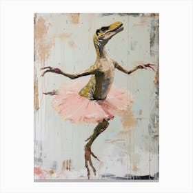 Dinosaur Dancing In A Tutu Pastels 1 Canvas Print