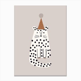 Little Leopard Taupe Canvas Print