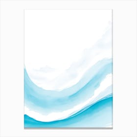 Blue Ocean Wave Watercolor Vertical Composition Canvas Print
