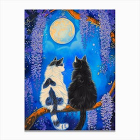 Cats In The Moonlight Canvas Print