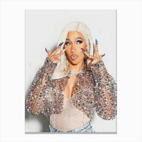 Cardi B Painted Canvas Print