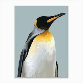 Emperor Penguin Bleaker Island Minimalist Illustration Illustration 3 Canvas Print