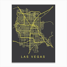 Las Vegas Map Neon Canvas Print