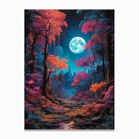 Full Moon In The Forest 1 Canvas Print