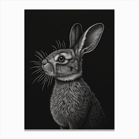 Britannia Petite Blockprint Rabbit Illustration 4 Canvas Print