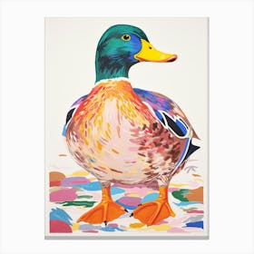 Colourful Bird Painting Mallard Duck Canvas Print