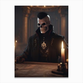 Skull Mohawk Priest Canvas Print