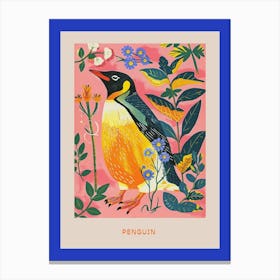 Spring Birds Poster Penguin 5 Canvas Print