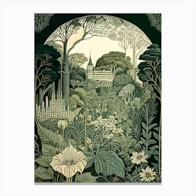 Stourhead Gardens, United Kingdom Vintage Botanical Canvas Print