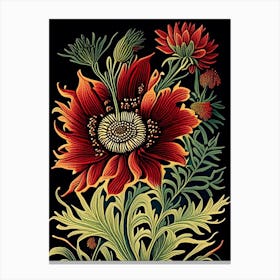Indian Blanket Wildflower Vintage Botanical 2 Canvas Print
