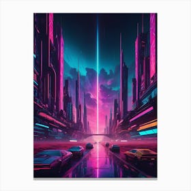 Futuristic City rays Canvas Print