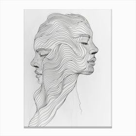 Simplicity Lines Woman Abstract Portraits 4 Canvas Print