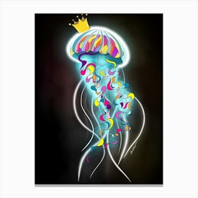 Colorful mosaic jellyfish Canvas Print