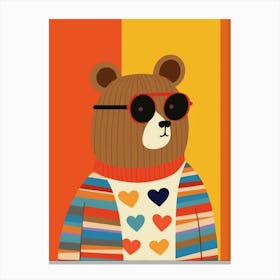 Little Brown Bear 1 Wearing Sunglasses Canvas Print