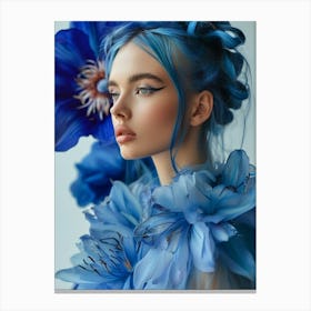 Blue Haired Girl 5 Canvas Print