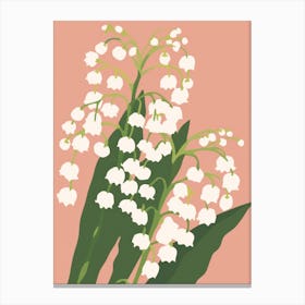 Lilies Of The Valley Flower Big Bold Illustration 2 Canvas Print
