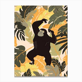 Gorilla Art With Bananas Cartoon Illustration 6 Canvas Print