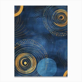 Blue And Gold Swirls 1 Canvas Print