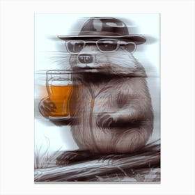 Beaver And Beer Goggles Canvas Print