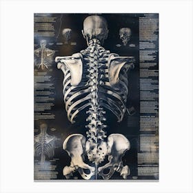 Anatomy Poster skeleton biology art Canvas Print