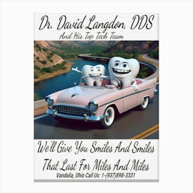 Dr. David Langdon, DDS Advert ~Reimagined 36 Canvas Print