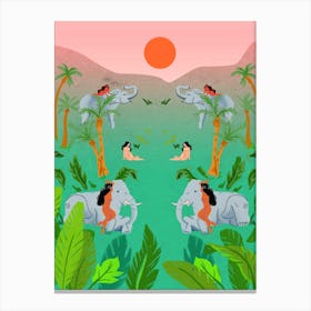 Tropical Safari Elephant Canvas Print