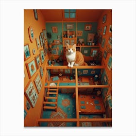 Cat In A House Canvas Print