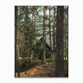 Woodland Forest Cabin Canvas Print