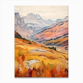 Autumn National Park Painting Dolomiti Bellunesi National Park Italy 2 Canvas Print