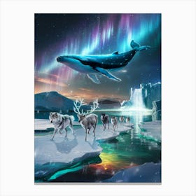 A Mesmerizing South Pole Scene Where The Animals Canvas Print