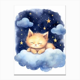 Baby Kitten 2 Sleeping In The Clouds Canvas Print