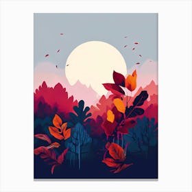 Autumn Leaves In The Forest Canvas Print