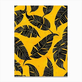 Black And Yellow Leaves 1 Canvas Print