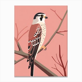 Minimalist American Kestrel 3 Illustration Canvas Print