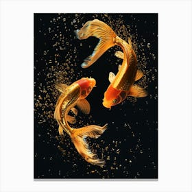 Gold Fish Swimming In Water Canvas Print