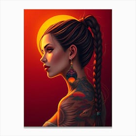 Tattooed Girl in the Sun Canvas Print