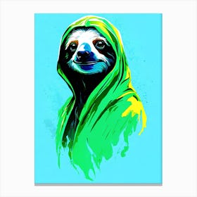 Sloth Graffiti Painted Illustration 2 Canvas Print