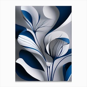 Blue And White Paper Flowers Canvas Print